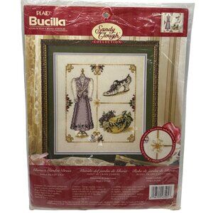 Bucilla Sandy Clough Counted Cross Stitch Kit With "Glorias Garden Dress" Design